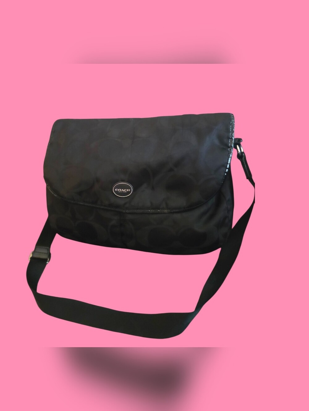 Coach Black Signature Messenger Bag